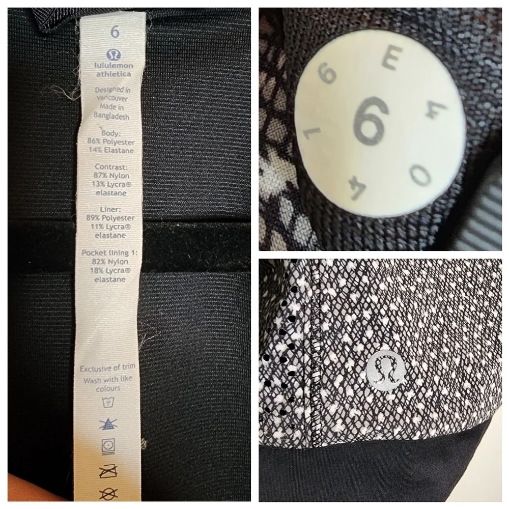 Lululemon Hit It Jacket In Frozen Fizz White Black / Black‎ Size 6 Like New